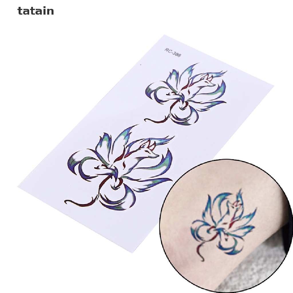 [TAT] Waterproof Temporary Tattoo Stickers Nine Tail Fox Water Transfer flash tatoo CVX