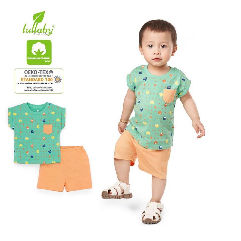 Bộ bé trai tay lơ Lullaby cotton mỏng mát