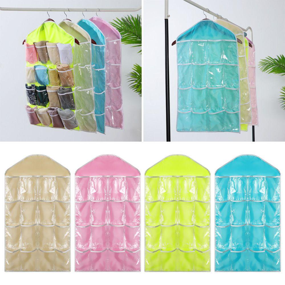 KUNHEV Túi Treo 16 Ngăn Đựng Đồ Lót / Giày Trong Suốt Gọn Gàng Thời Trang Cho Phòng Khách / Tủ Quần Áo /
