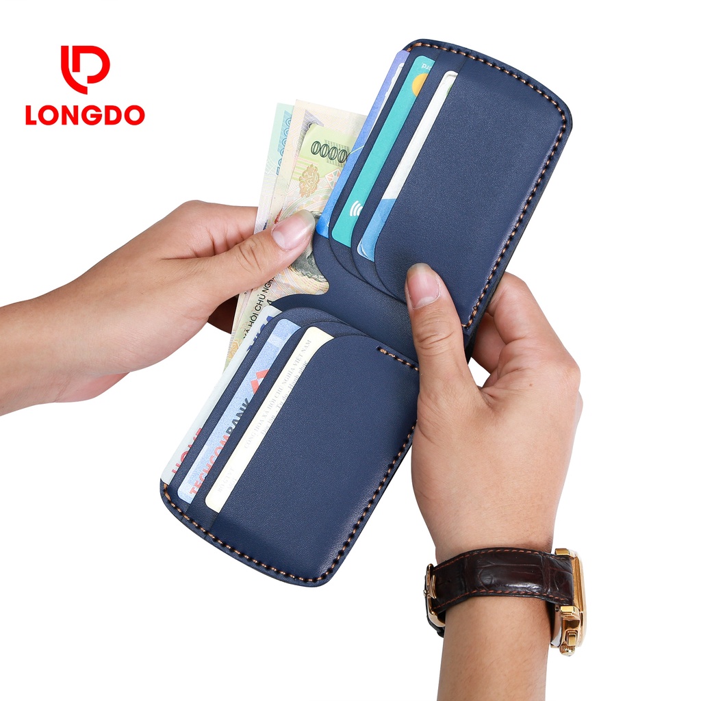 Ví nam da bò - Cam kết 100% da bò thật - Bảo hành 5 năm - Thương hiệu uy tín Longdo Leather - B04