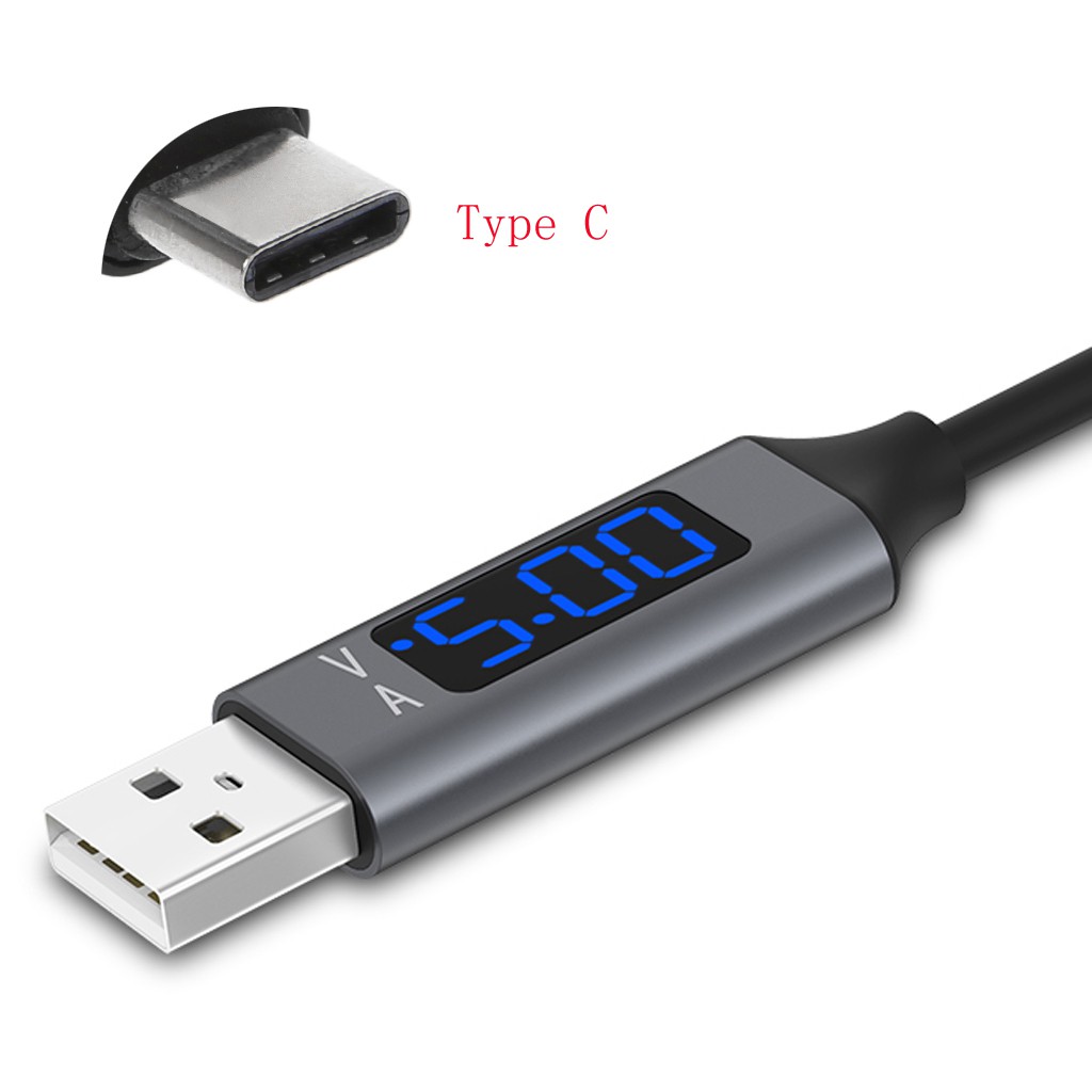 UtakeQC 3.0 USB Type C Fast Charging Data Cable With Voltage Current LED Display