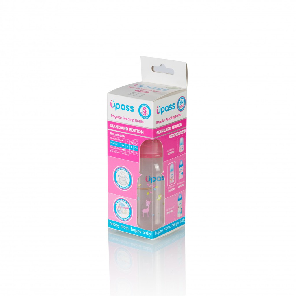 (Made In Thái Lan) Bình Sữa Cổ Thường Núm Ty Silicon 140ml Upass UP0104X