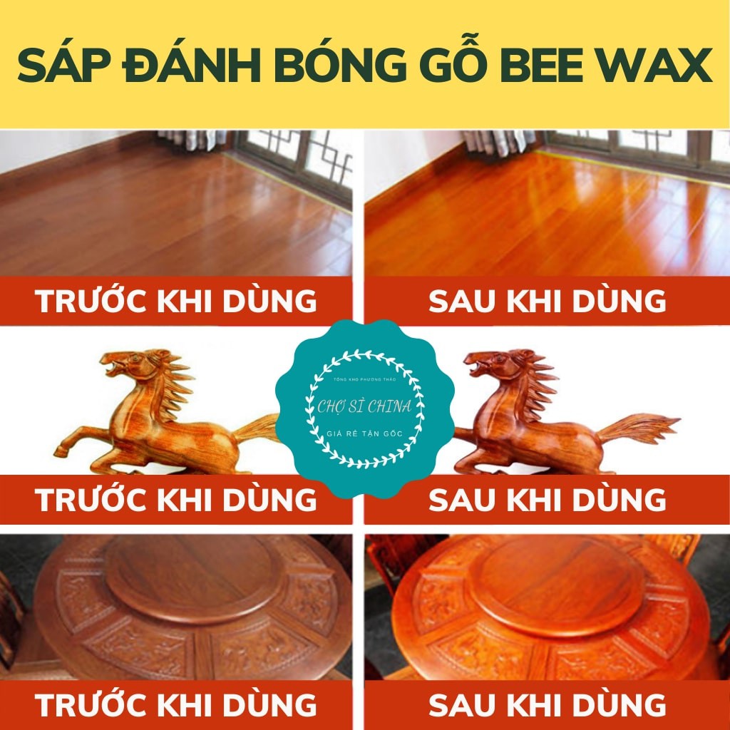 Sáp ong đánh bóng gỗ, lau sàn gỗ, dầu sáp lau bóng gỗ chống thấm ,nước, bụi bẩn BEEWAX hàng loại 1 hộp to.