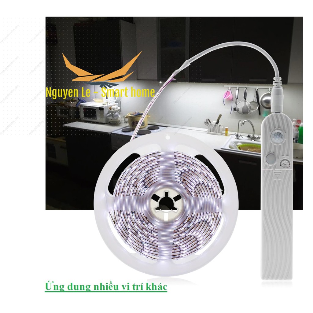 Đèn Led dây cảm ứng tự động sáng khi có người di chuyển ,tiện lợi dễ dàng lắp đặt ở nhiều vị trí trong nhà.