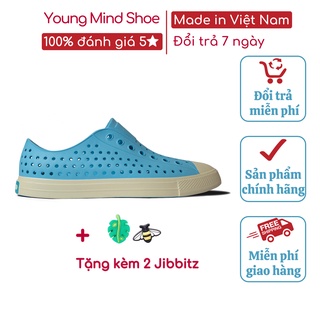 Giày nhựa Young Mind dành cho nam và nữ để đi mưa, đi biển, đi bộ đế cao su chống trơn trượt xuất xứ Việt Nam màu xanh
