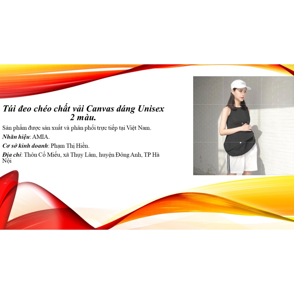 Túi Chéo 🦋 Túi đeo chéo chất vải Canvas dáng Unisex 2 màu 🦋