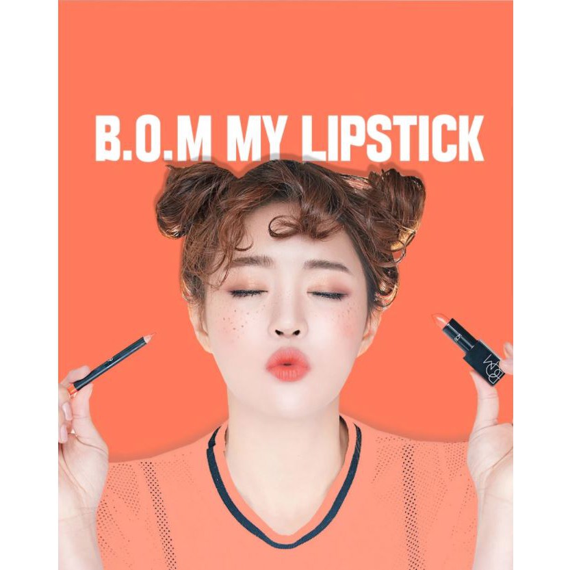 [New][Vỏ đỏ] Son Thỏi Lì Giàu Dưỡng, Bền Màu Lâu Trôi B.O.M My Lipstick 3.5g