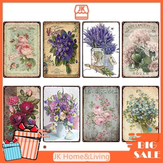 20 * 30CM✿Bảng Kim Loại Thiếc In Hoa Treo Tường Trang Trí Quán Bar