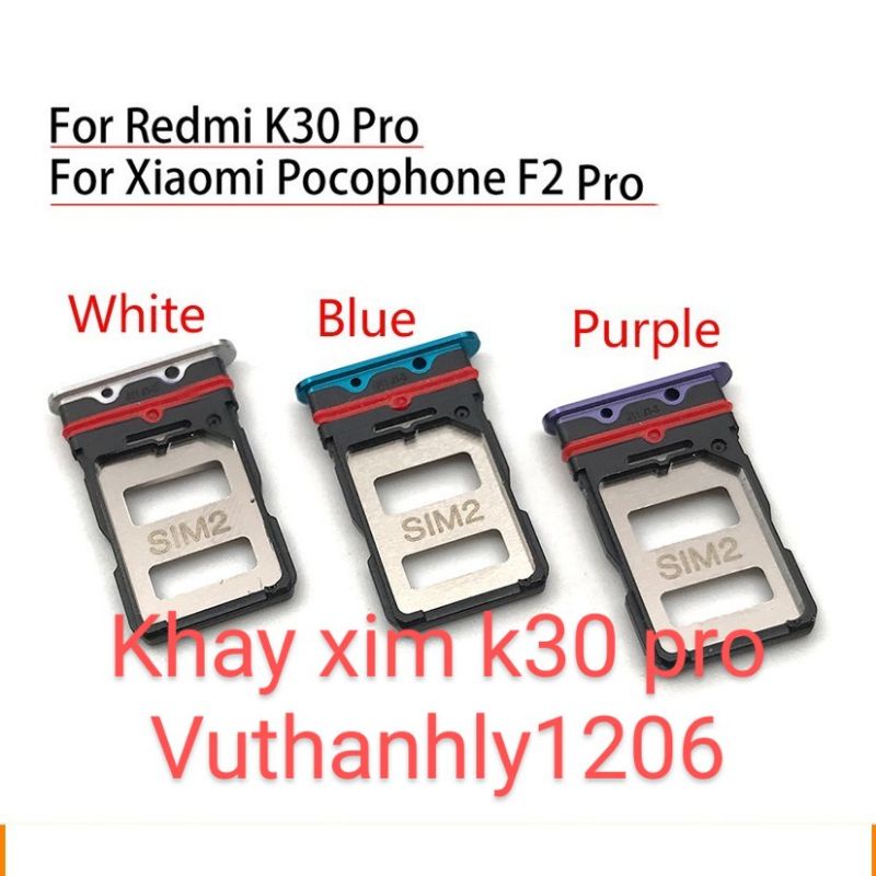 Khay sim Xiaomi redmi K30 Pro màu xanh dương