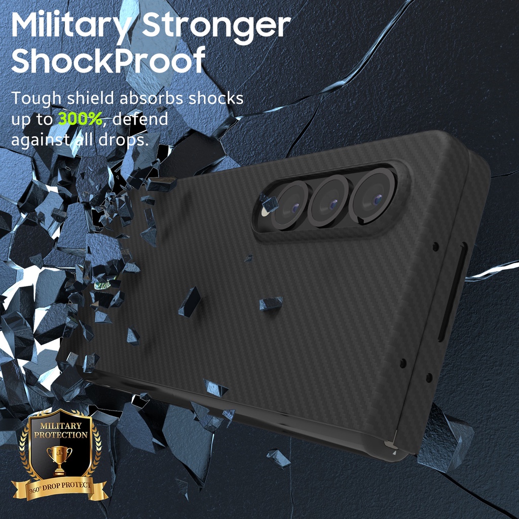 Ốp Điện Thoại Sợi Carbon Siêu Mỏng Và Nhẹ Chống Sốc Cho Samsung Galaxy Z Fold 4 3 Z Fold4