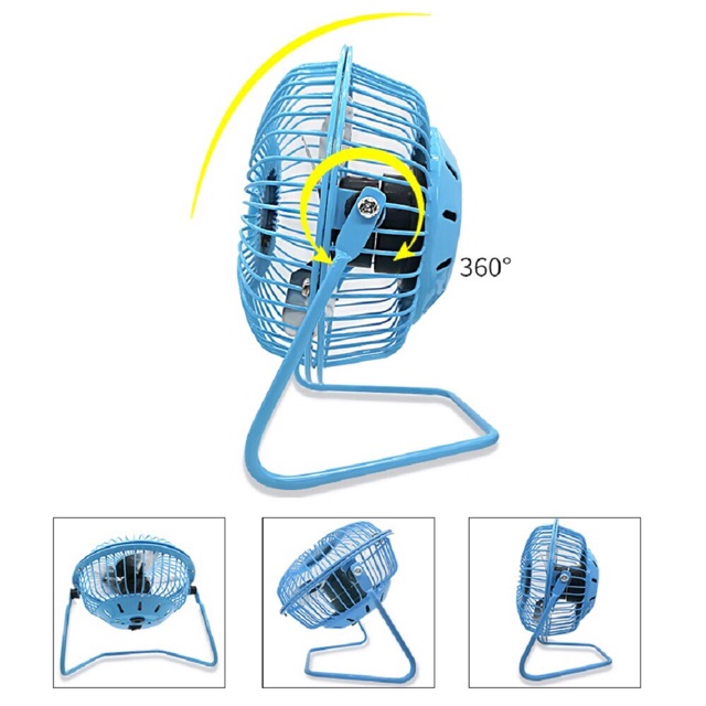 Quạt để bàn mini Đường kính 13cm cổng USB lồng sắt để bàn làm việc và giường trẻ em tiện lợi | BigBuy360 - bigbuy360.vn