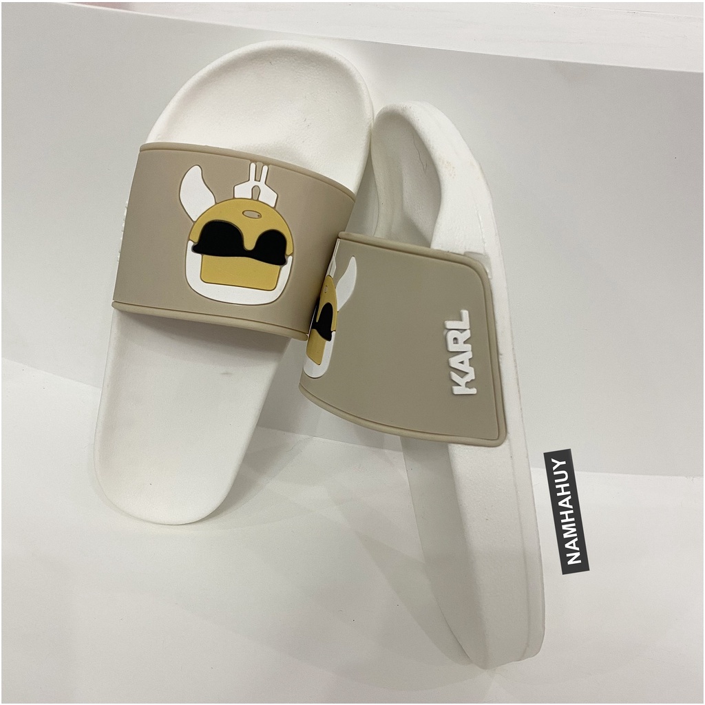 Dép quai ngang nam và nữ Karrl hình mặt người đeo kính cực chất