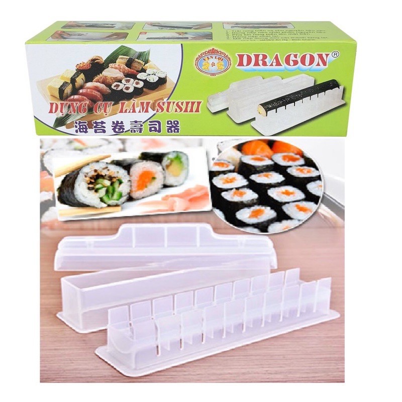 BỘ DỤNG CỤ LÀM SUSHI HÌNH TRÒN DRAGON VẠN LỢI HÀNG LOẠI TỐT KHUÔN SUSHI