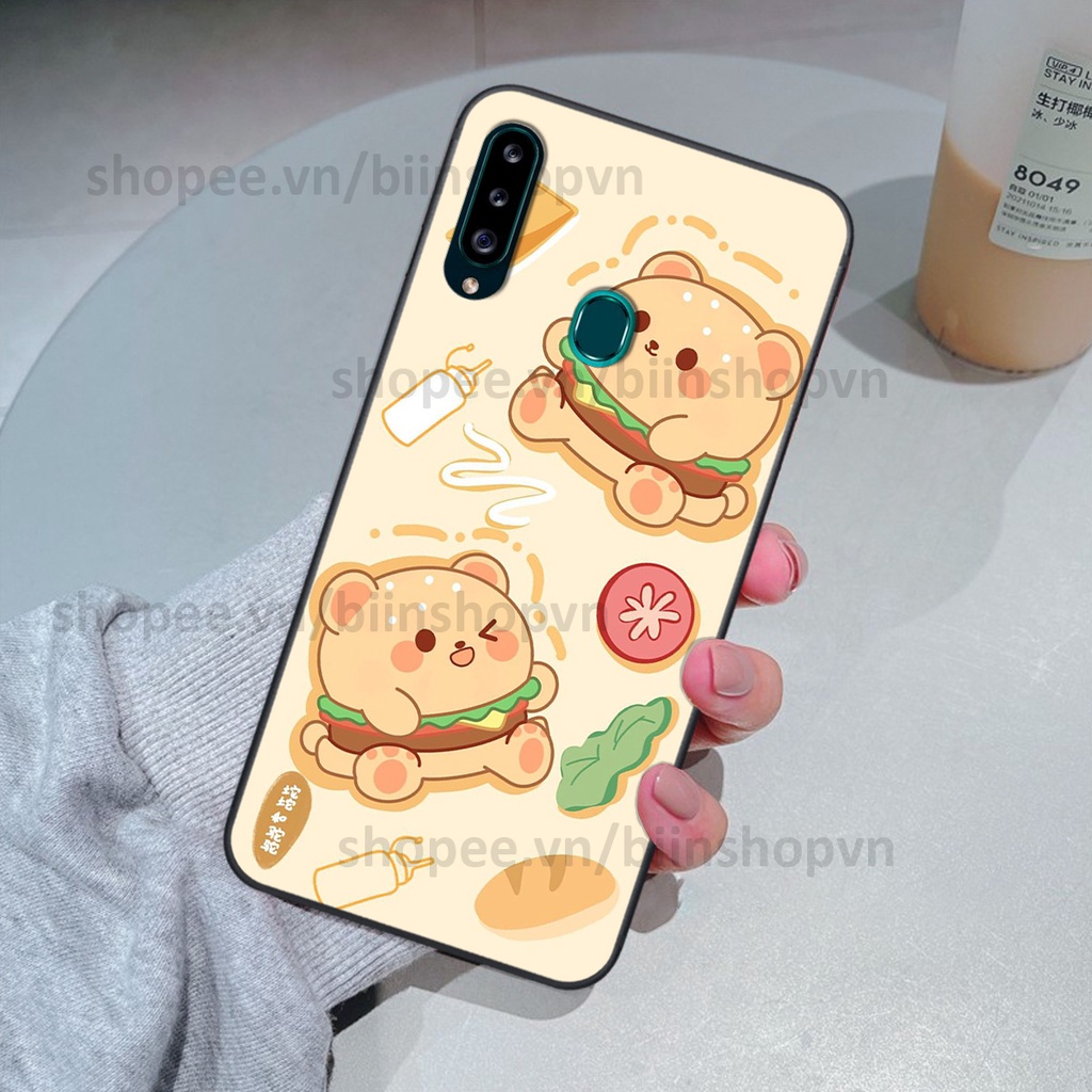 Ốp Samsung A20s in hình gấu chocolate kẹo ngọt siêu đẹp siêu xinh