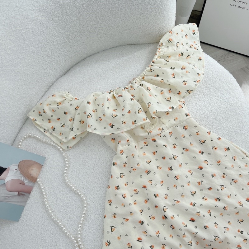 ĐẦM HOA MIDI KEM BẸT VAI