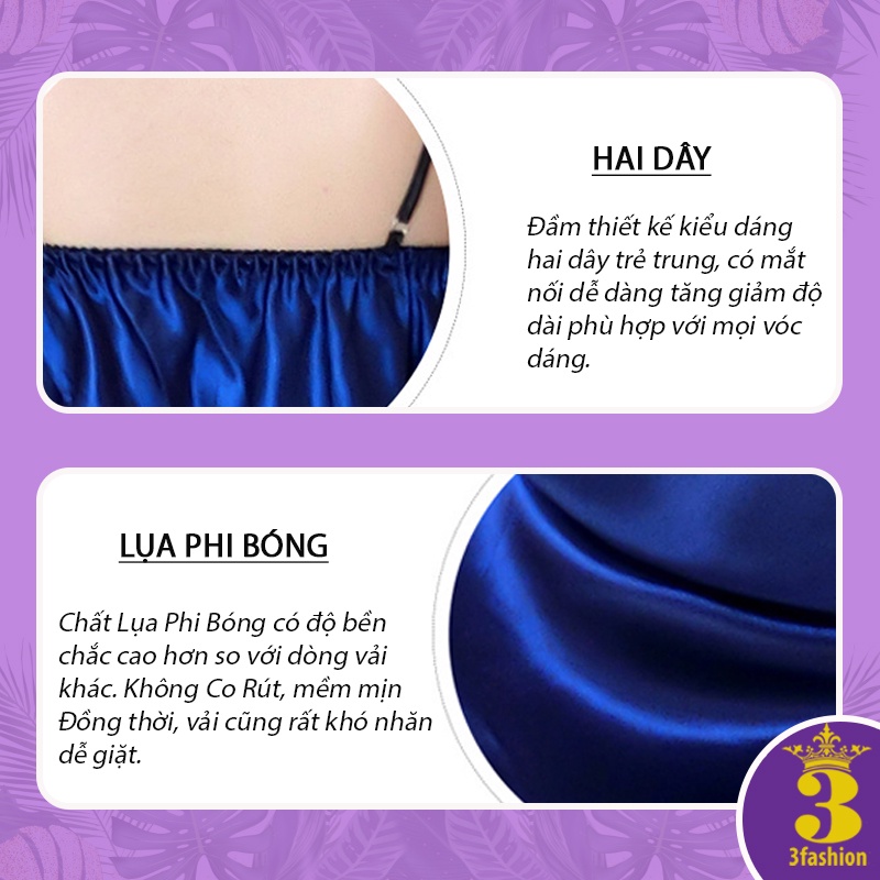 Đầm Ngủ Hai Dây Cổ Chữ V Vải Lụa Mềm Mịn Thoáng Mát Rủ Nhẹ Thoáng Mát Không Nhăn, Không Xù - N02