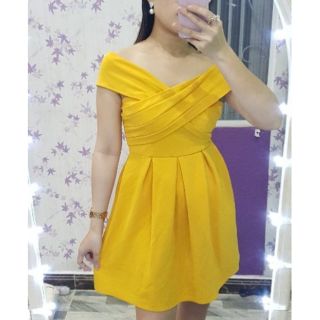 Đầm xòe xếp li bẹt vai [ HÌNH THẬT]