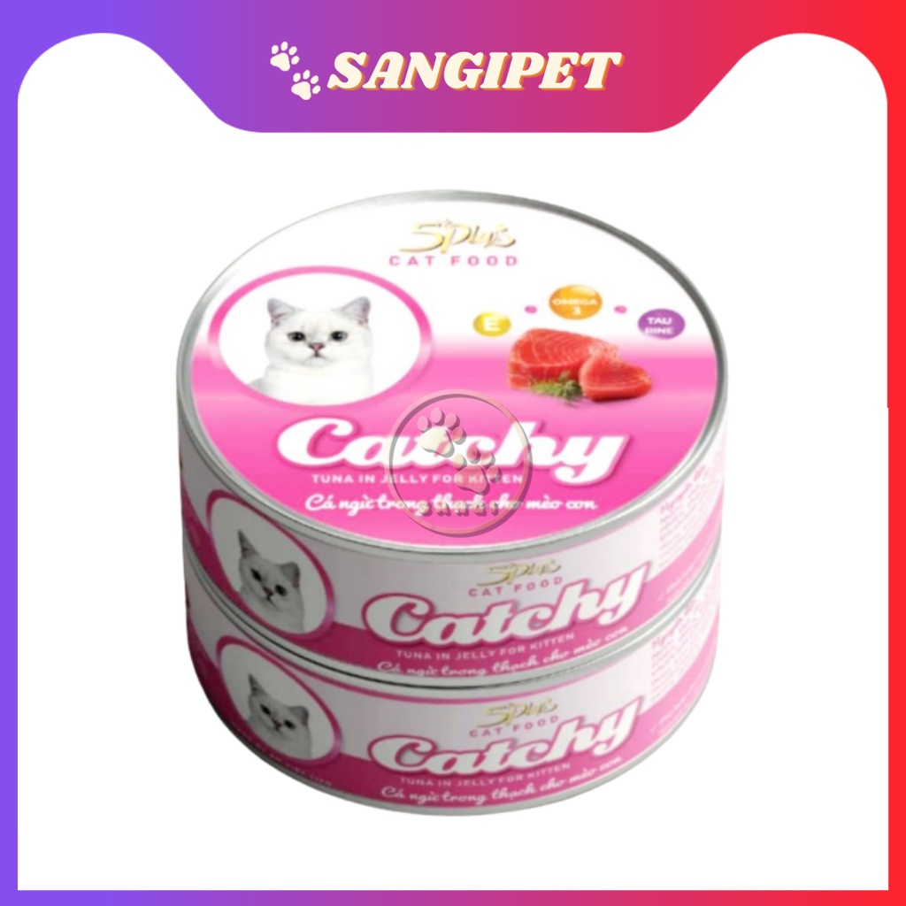 Pate mèo CATCHY 5plus 170g - Pate lon đầy đủ dinh dưỡng và tiện lợi