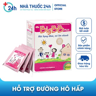 Cốm Big BB Plus hồng tăng sức đề kháng đường hô hấp cho bé, giảm viêm mũi họng - Hộp 16 gói