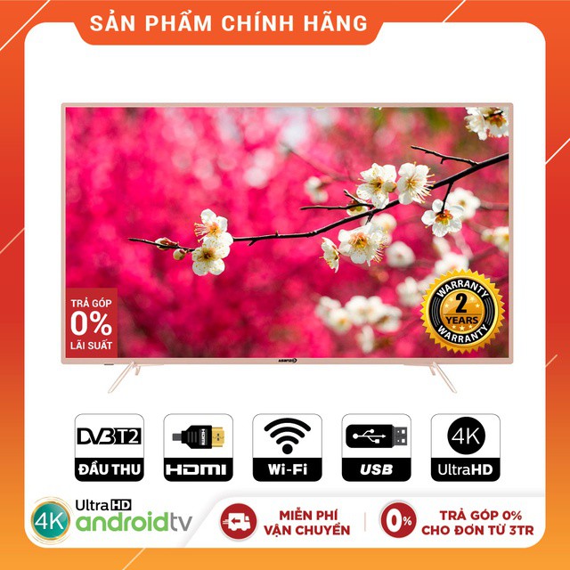 Android Tivi UHD 4K Voice Search ASANZO 50 inch 55UV8 - Phân Phối Chính Hãng