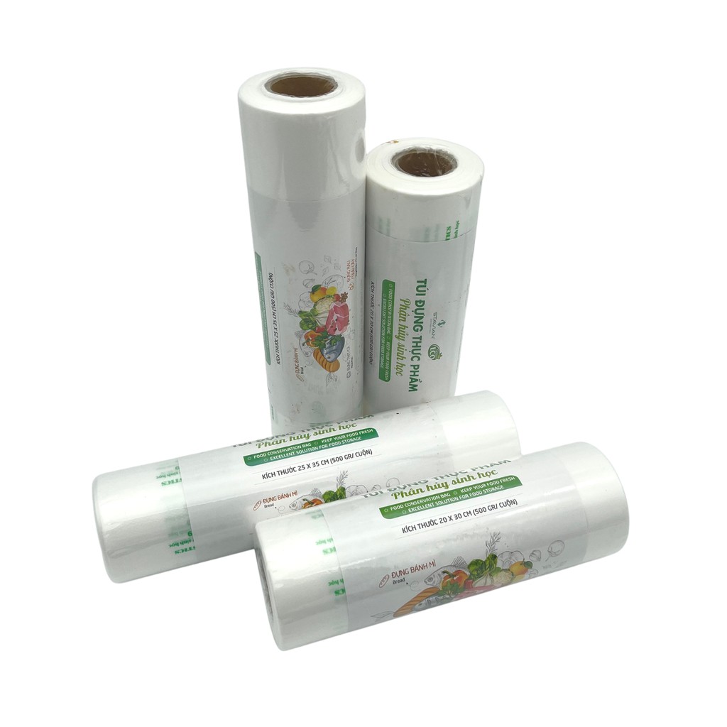 Cuộn túi rác tự huỷ sinh học + đủ 1kg + Dẻo dai không rách + Sử dụng tiện lợi + Thân thiện môi trường + Đủ size + Sp0005