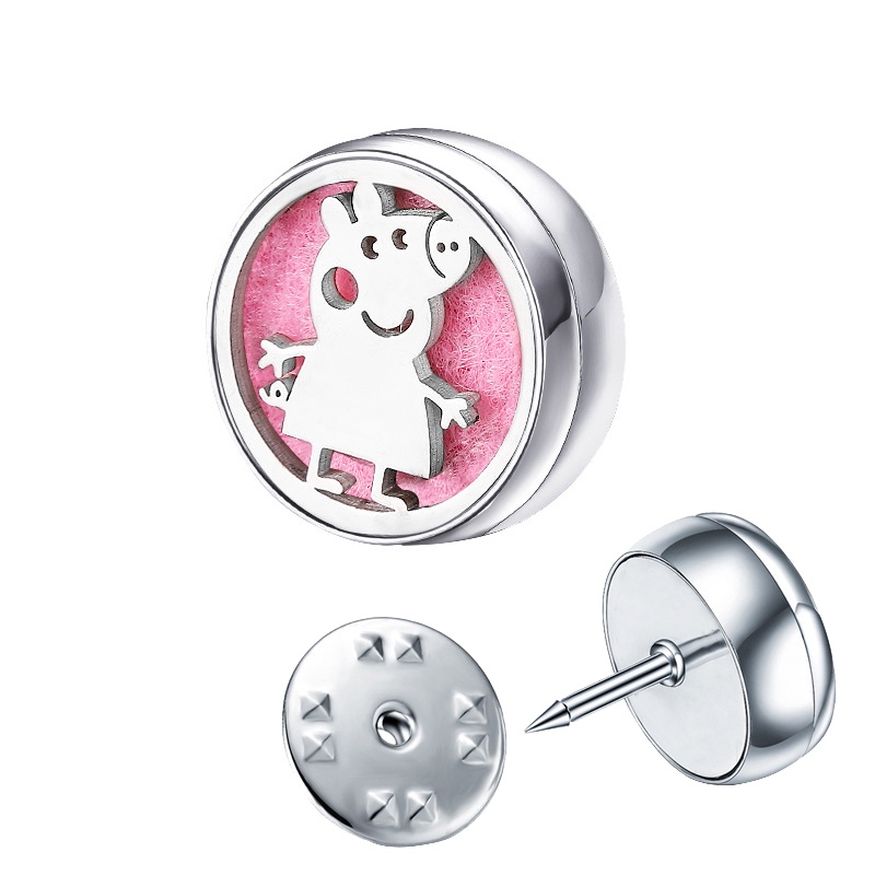 Khuy Măng Sét Khuếch Tán Tinh Dầu 12mm Bằng Thép Không Gỉ Kèm 1 Hộp 10 Miếng Đệm