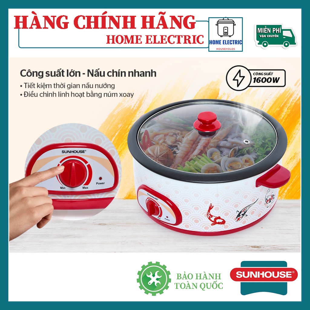 Lẩu điện SUNHOUSE SH525L CHÍNH HÃNG BẢO HÀNH TOÀN QUỐC 12 THÁNG