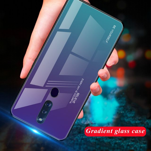 Ốp lưng Oppo F11 Pro FREESHIP Từ 50k mặt lưng kính đa sắc thời trang cao cấpb