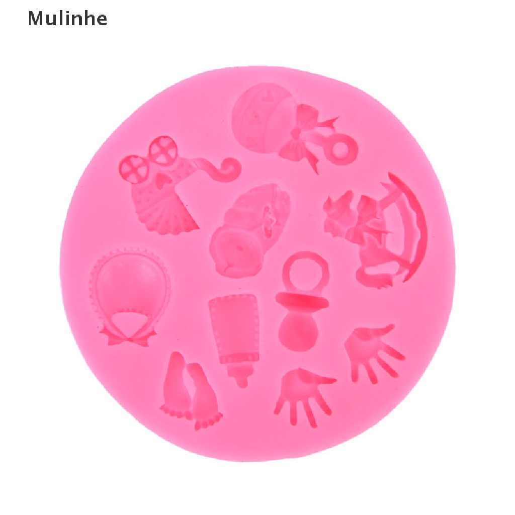 Khuôn Silicone Tạo Hình Xe Đẩy Em Bé 3D Trang Trí Bánh