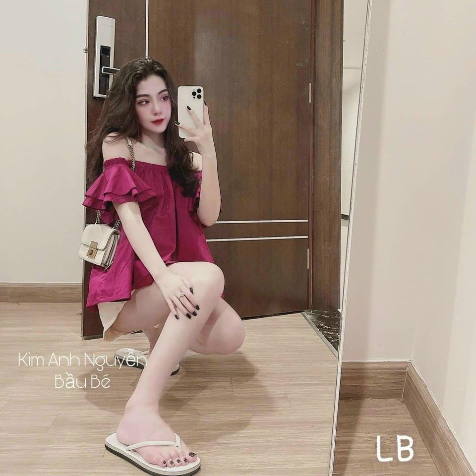 Áo trễ vai tay tầng mã 9002(kèm ảnh thật,video)