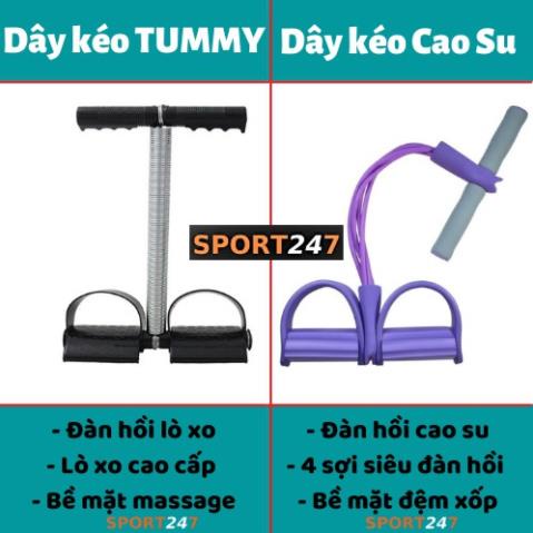 Dây kéo tập bụng GYM- YOGA đàn hồi 4 Ống Cao Su, Dây tập thể dục TUMMY, tập cơ bụng thông minh tại nhà