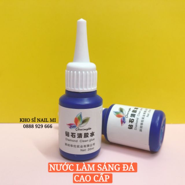 Nước làm sáng đá nail Diamond Clean Glue - nước tháo đá nail chuyên dụng cho dân làm móng (20ml)