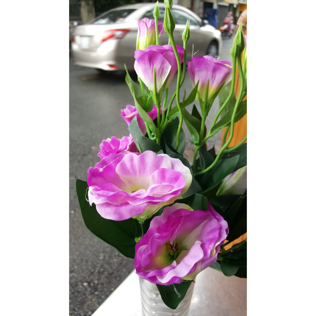 1 bụi Hoa cát tường giả 12 nhánh - Hoa giả - Hương Flower