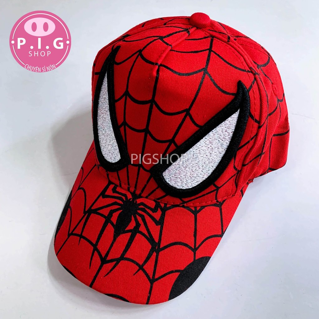 Nón kết Spiderman full đỏ cho bé trai 2-6 tuổi