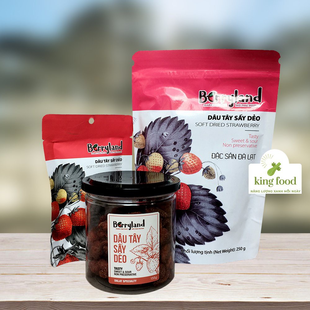 Dâu tây sấy dẻo BerryLand - Đặc sản Đà Lạt - 100% từ tự nhiên - Vafaco