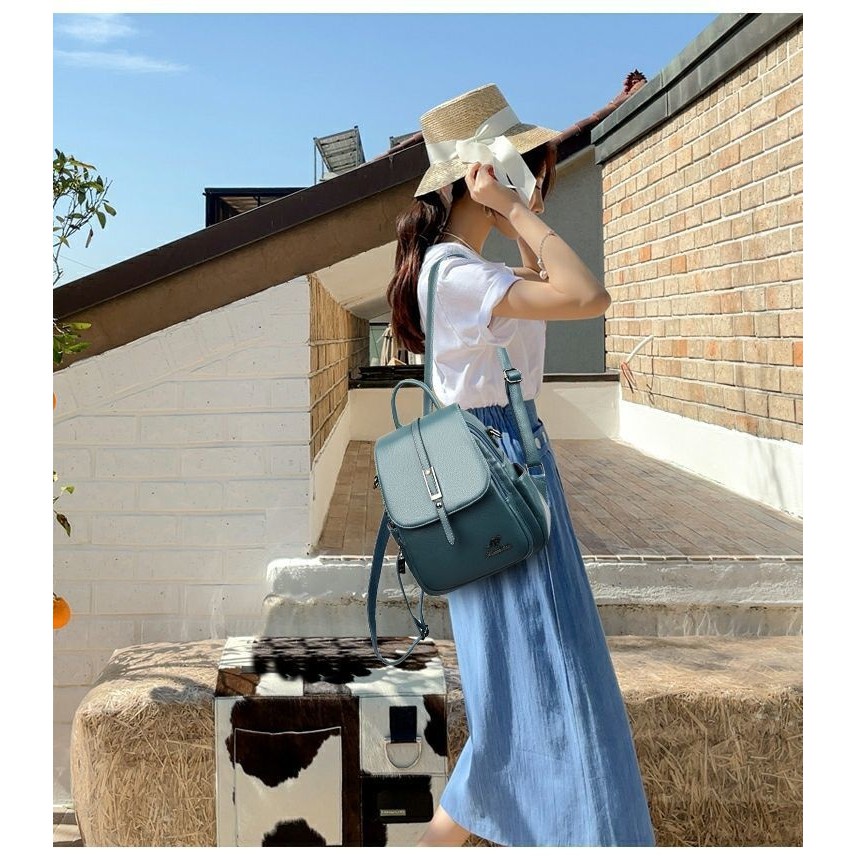 Balo da nữ thời trang kiêm đeo chéo, chất da cao cấp chống thấm nước tốt BMV0290