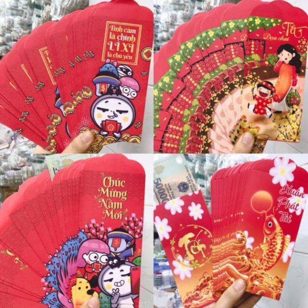 Combo sỉ 100 bao lì xì to đẹp dày dặn hot nhất Tết 2021💥