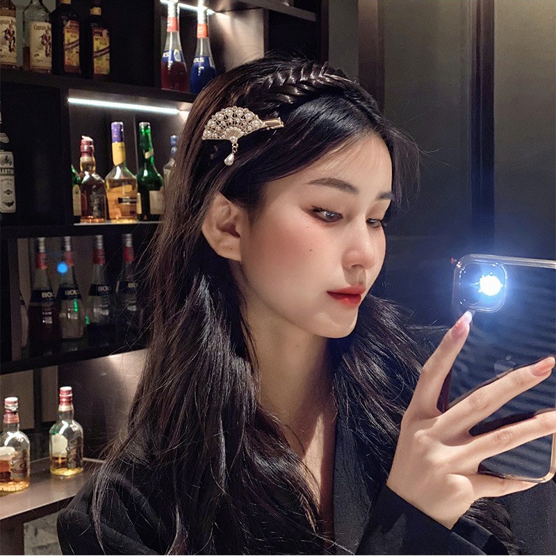 Kẹp Tóc Hình Quạt Đính Ngọc Trai Phong Cách Cổ Điển Chất Lượng Cao Hàng Mới