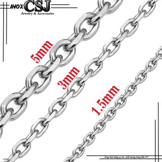 DÂY CHUYỀN INOX NAM CHỮ CONG 5MM CAO CẤP DN048