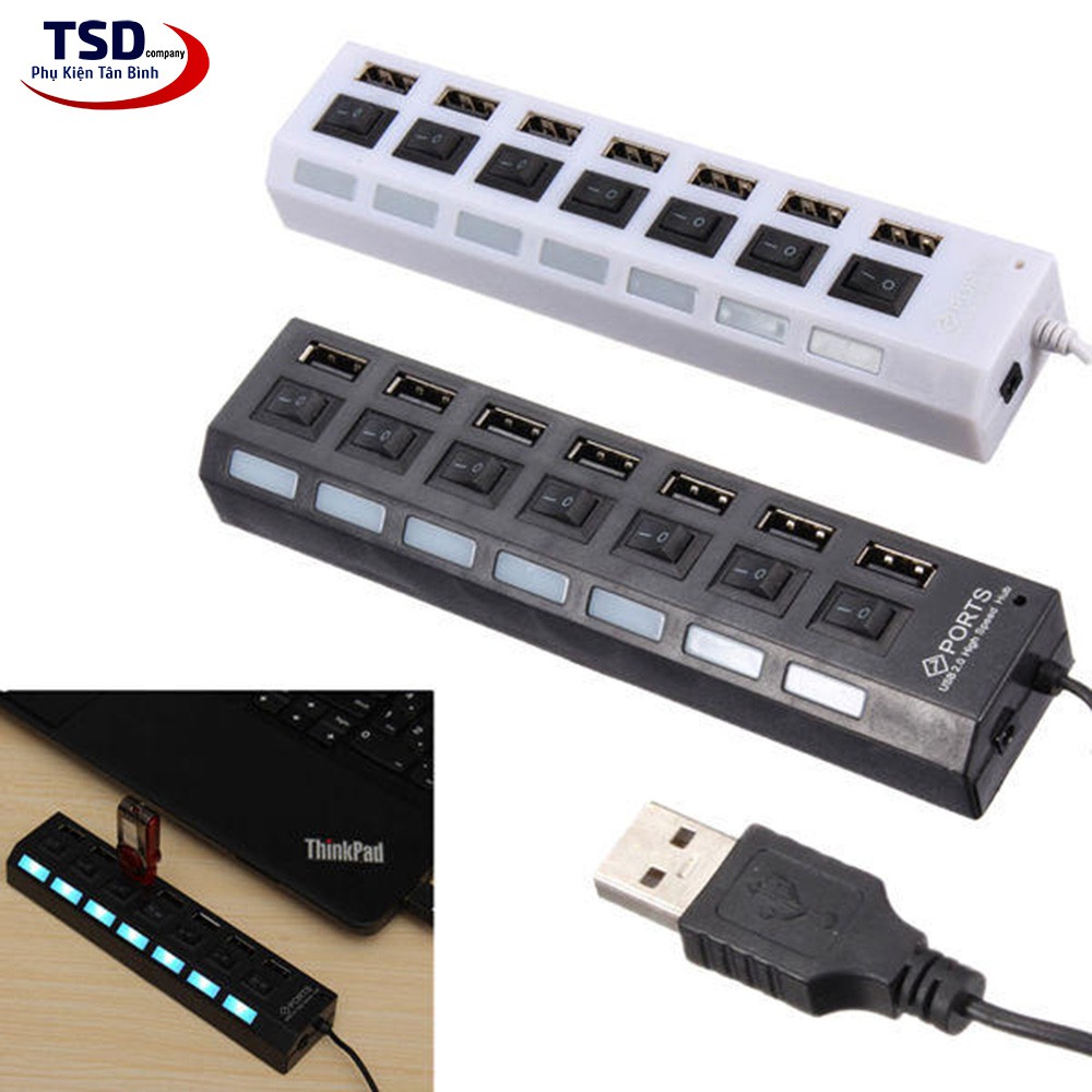 Hub USB 7 Port Có Công Tắc Tắt / Mở