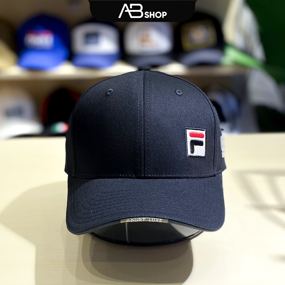 Mũ Lưỡi Trai FILA Cao Cấp 4 Màu Đen Đỏ Navy Trắng Phối Logo Basic AB-30201