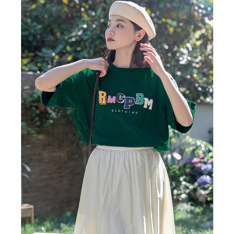 Áo Thun UNISEX, Áo Thun Xanh Lá RMCPBM Cổ Tròn Vải Cotton Mát Co Giãn Jean Store Mẫu Mới 2022