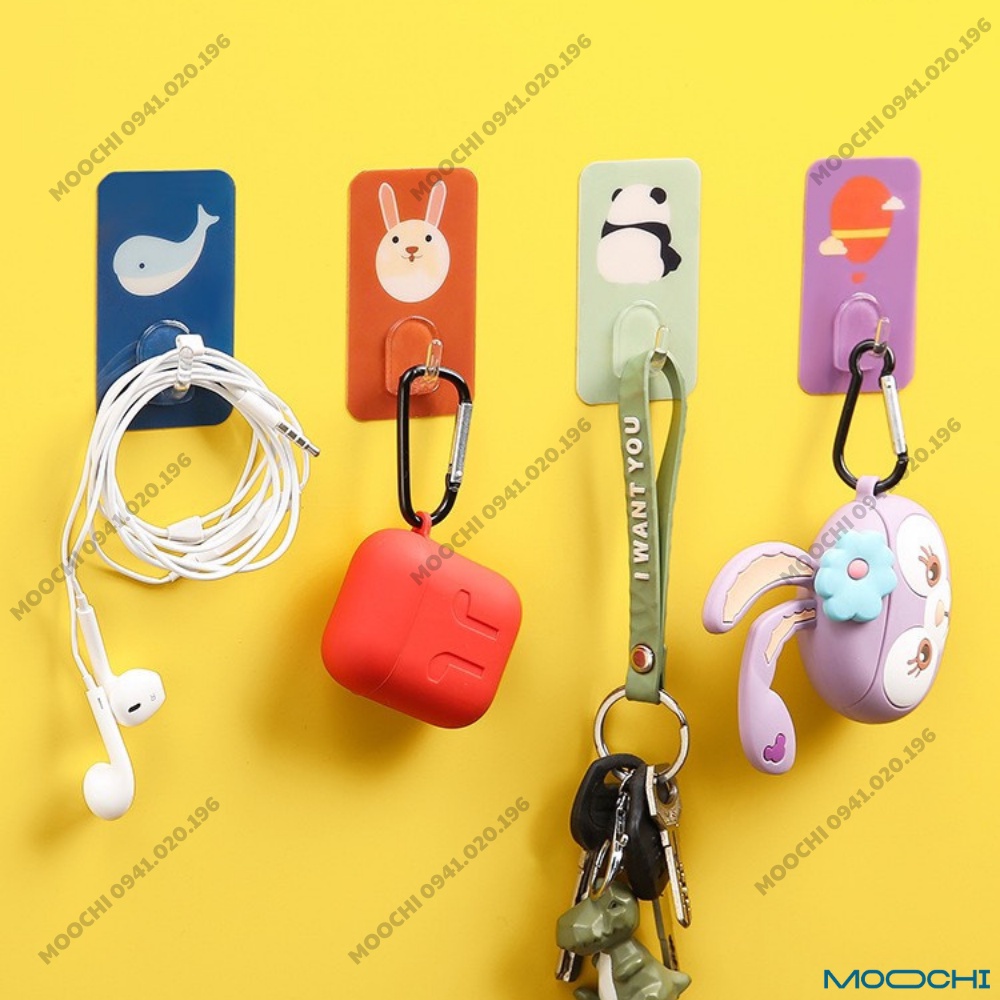 Móc dán tường, móc treo đồ hình thú siêu dính chống thấm nước