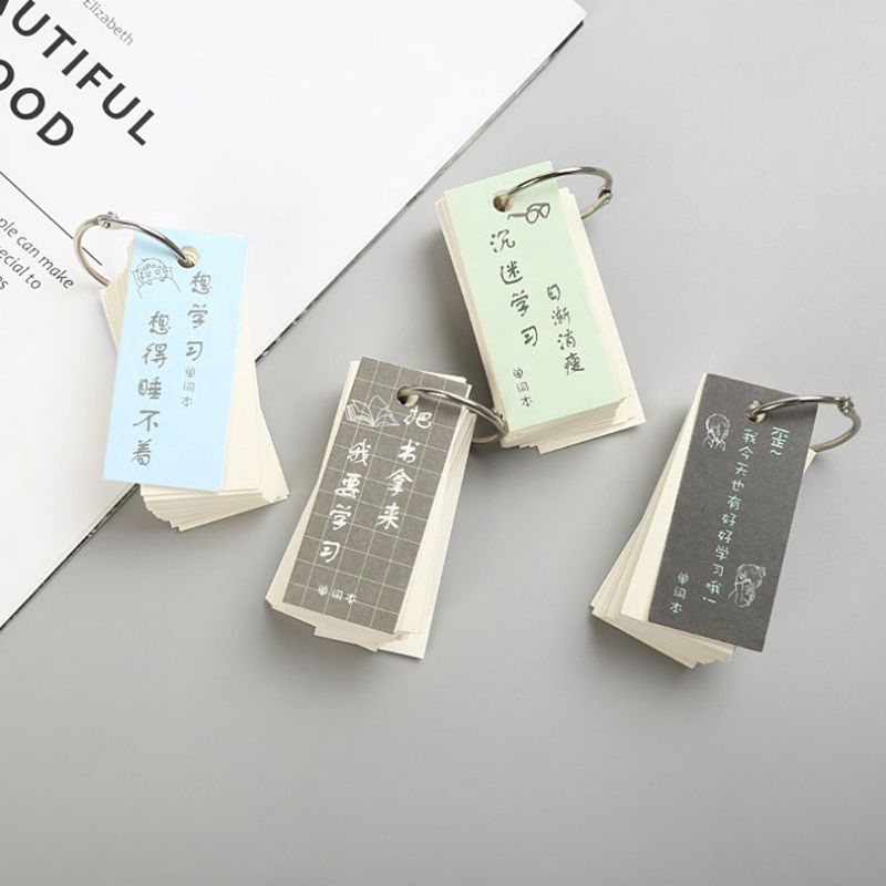 Bộ 110 tờ giấy ghi chú học từ vựng nhỏ dễ thương