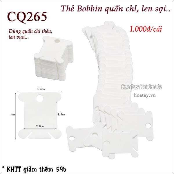 Thẻ Bobbin quấn chỉ thêu, len sợi CQ265