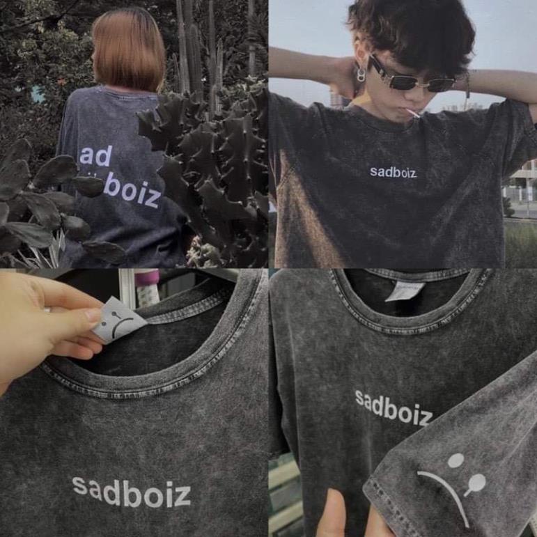 Áo phông tay lỡ wash loang đá SADBOIZ TC