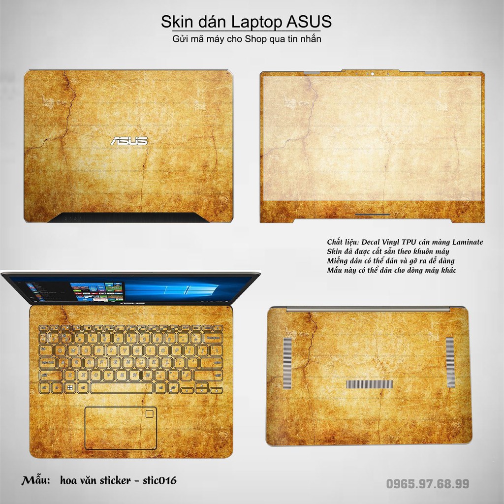 Skin dán Laptop Asus in hình Hoa văn sticker _nhiều mẫu 3 (inbox mã máy cho Shop)