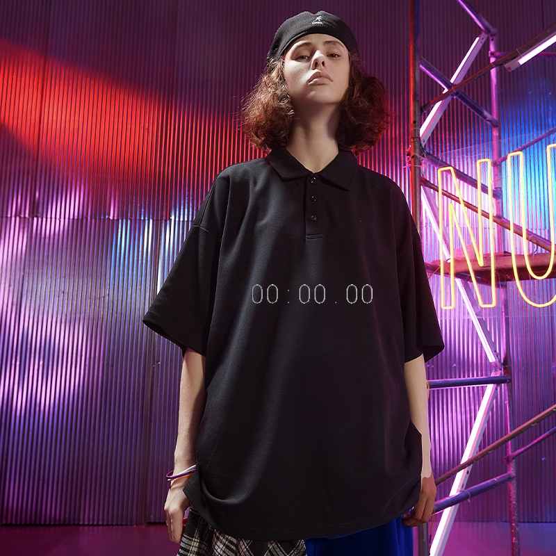 Áo Polo Form Rộng Chất Cotton Mềm Mát Nữ Nam In Giờ Tâm Linh Siêu Ngầu Phong Cách Cực Chất TTQ0527