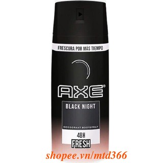 Xịt khử mùi axe 150ml black night frescura por mas tiempo, chính hãng.