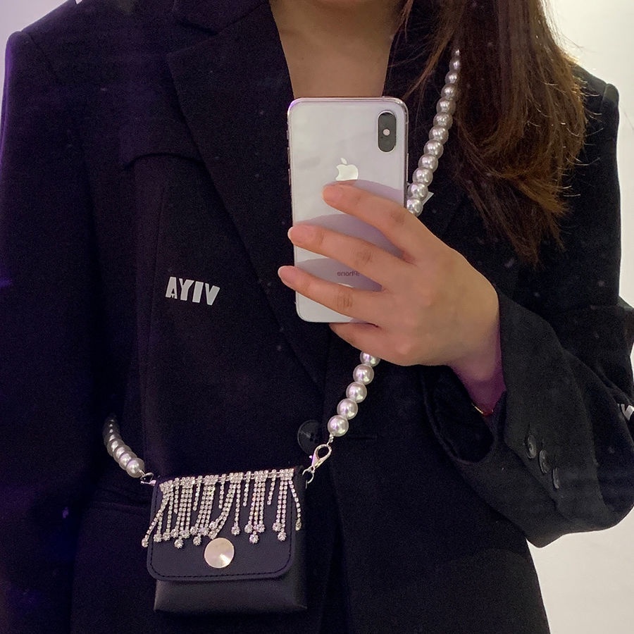 Túi Xách Mini Đính Đá Và Ngọc Trai Nhân Tạo Thời Trang Mùa Hè Hàn Quốc